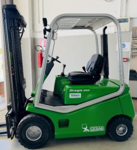 CARRELLO ELEVATORE - MULETTO DIESEL USATO - 20 QUINTALI - SOLLEVAMENTO TRIPLEX 4.970mm con alzata libera