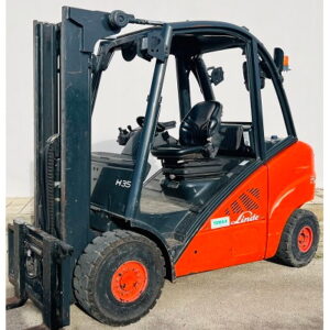 LINDE H350 - Carrello elevatore diesel usato 35 quintali montante Duplex 3.100mm con alzata libera
